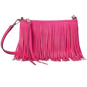 Rebecca Minkoff Pink Fringe Finn Crossbody Bag